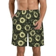 thumbnail image 1 of Kdxio Sunflowers Pattern Mens Casual Shorts - Drawstring Summer Beach Sports Shorts for Men, 1 of 9