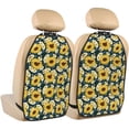 thumbnail image 1 of Kdxio Sunflowers Print 2 Pack Car Kick Mat Seat Cover Back Protector Mat with Pockets for Organizer Backseat Protector and Storage Anti Kick Pad for Vehicles, 1 of 9