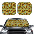 thumbnail image 1 of Kdxio Sunflowers Print 2-Piece Sun Shade Front Windshield - Foldable Car Front Window Sunshades for Most Sedans SUV Truck, 1 of 6