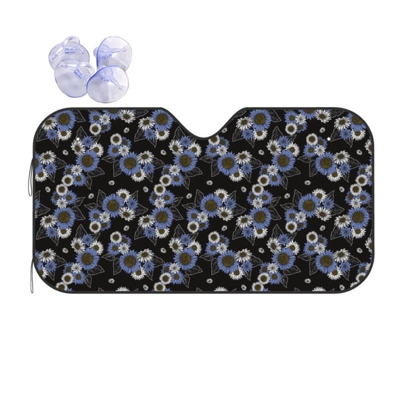 Kdxio Sunflowers Print Front Windshield Sun Shade,Folding Auto Sunshade for Car Truck SUV-Small
