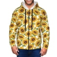 thumbnail image 1 of Kdxio Sunflowers Print Men Hoodies Casual Hoodies for Men with Zip Pockets Full Zip Long Sleeve Sweatshirt Sports Hooded Jacket-XX-Large, 1 of 5
