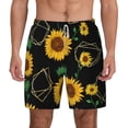 thumbnail image 1 of Kdxio Sunflowers Print Men'S Swim Trunks With Compression Liner 7 Inch Inseam Quick Dry Swim Shorts, 1 of 7