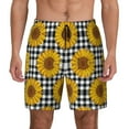 thumbnail image 1 of Kdxio Sunflowers Print Men'S Swim Trunks With Compression Liner 7 Inch Inseam Quick Dry Swim Shorts, 1 of 7