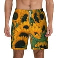thumbnail image 1 of Kdxio Sunflowers Print Men'S Swim Trunks With Compression Liner 7 Inch Inseam Quick Dry Swim Shorts, 1 of 7
