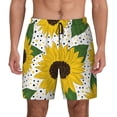 thumbnail image 1 of Kdxio Sunflowers Print Men'S Swim Trunks With Compression Liner 7 Inch Inseam Quick Dry Swim Shorts, 1 of 7