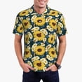 thumbnail image 1 of Kdxio Sunflowers Print Men's Short Sleeve Polo Shirt,Midweight Men's Shirt, 1 of 6