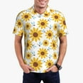 thumbnail image 1 of Kdxio Sunflowers Print Men's Short Sleeve Polo Shirt,Midweight Men's Shirt, 1 of 6