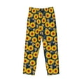 thumbnail image 1 of Kdxio Sunflowers Print Men's Sleep Pajama Pant Lounge Pants with Pockets, 1 of 8