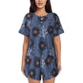 thumbnail image 1 of Kdxio Sunflowers Print Pajamas Sets for Women Short-Sleeved Pjs with Lounge Shorts Two Piece Sleepwear S-4XL, 1 of 9
