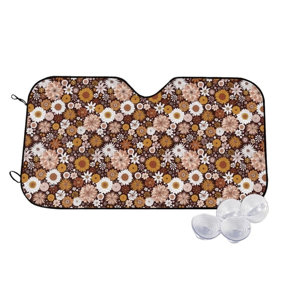 Kdxio Sunflowers Print Windshield Sun Shade,UV Rays and Sun Heat Protection,Sunshade for Car Windshield,Car Shade Front Windshield - Small