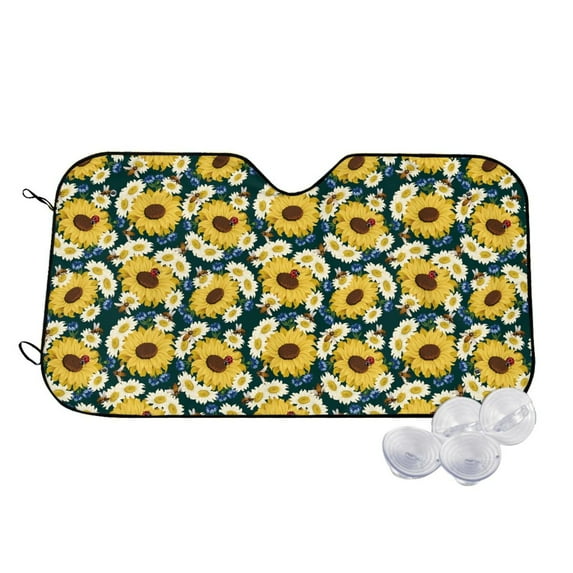Kdxio Sunflowers Print Windshield Sun Shade,UV Rays and Sun Heat Protection,Sunshade for Car Windshield,Car Shade Front Windshield -