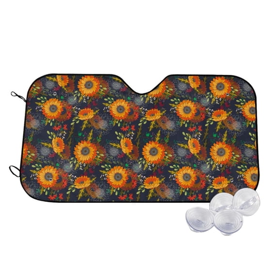 Kdxio Sunflowers Print Windshield Sun Shade,UV Rays and Sun Heat Protection,Sunshade for Car Windshield,Car Shade Front Windshield -