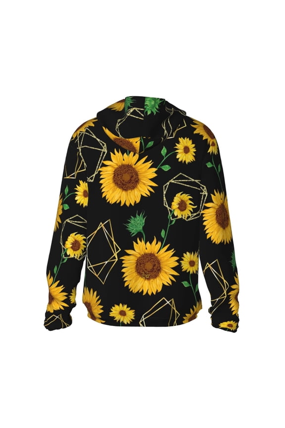 Sunflowers Print Women Men Sun Protection UPF 50+ Jackets Zip Up Long Sleeve Hoodie Hiking Lightweight with Pockets