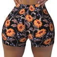 thumbnail image 1 of Kdxio Sunflowers Print Workout Shorts for Women Seamless Soft Smooth Gym Yoga Scrunch Active Shorts, 1 of 5
