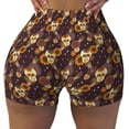 thumbnail image 1 of Kdxio Sunflowers with Skull and Hand Print Workout Shorts for Women Seamless Soft Smooth Gym Yoga Scrunch Active Shorts, 1 of 9