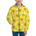 thumbnail image 1 of Kdxio Sunflowers2 Pattern Kids Boys Girls Zip Up Hoodie 3D Printed Hooded Sweatshirt Hoody Coat with Pocket 7-12 Y-Medium, 1 of 6