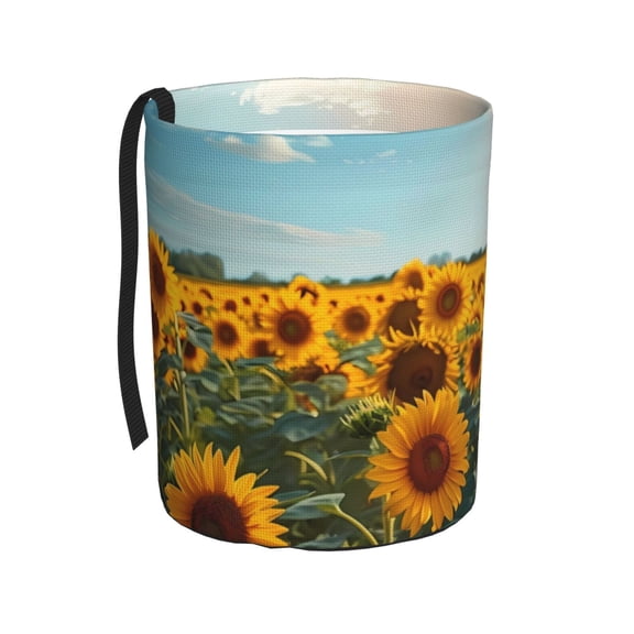 Kdxio Sunlit Sunflower Field Car Trash Can Garbage Car Accessories Trash Can Car Waste Bin for for Driver and Passenger Any Vehicle