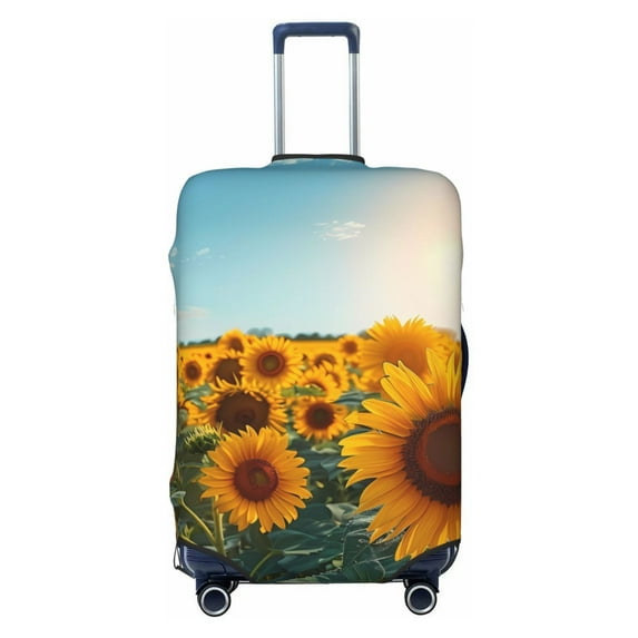 Kdxio Sunlit Sunflower Field Pattern Luggage Cover for Travel,Elastic and Durable,Fits 18-32 Inch,Anti-Scratch Suitcase Protector-No luggage included