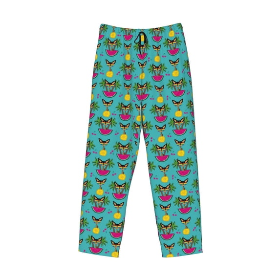 Kdxio Sunmmer Cat Print Men's Sleep Pajama Pant Lounge Pants with Pockets