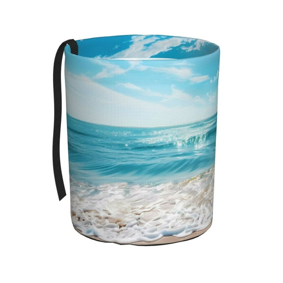 Kdxio Sunny Ocean Waves Car Trash Can Garbage Car Accessories Trash Can Car Waste Bin for for Driver and Passenger Any Vehicle