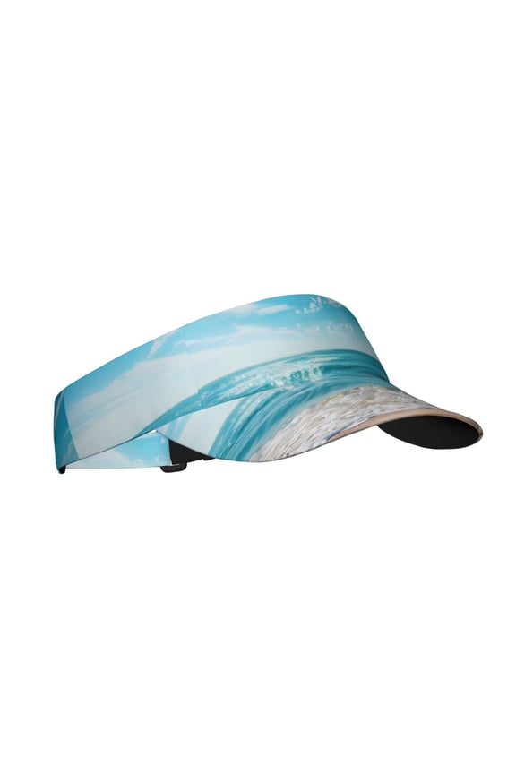 Sunny Ocean Waves Print Sun Visor Hat Golf Visor Adjustable Velcro Outdoor Sports Cap for Men Women