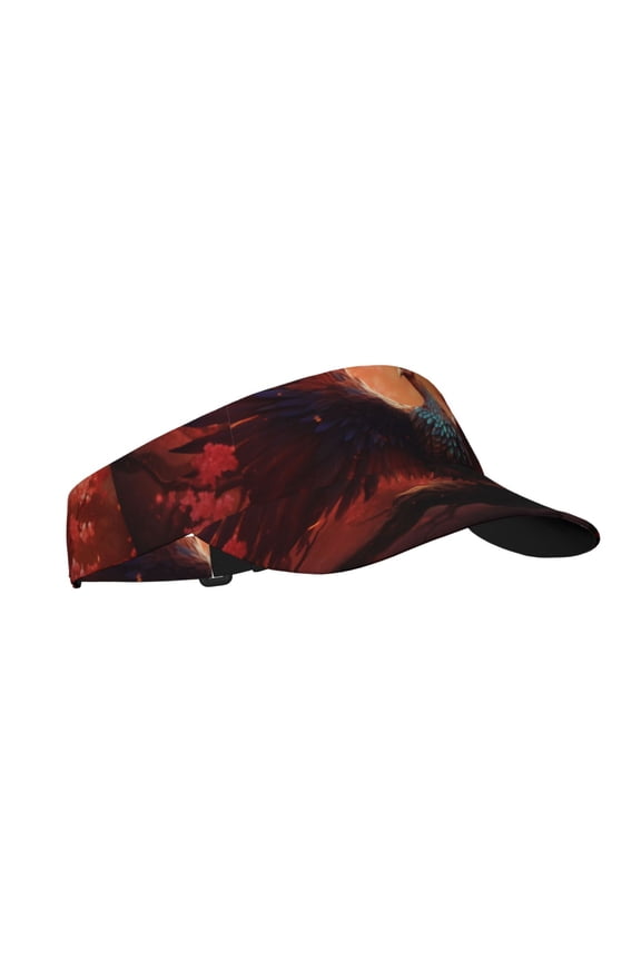 Sunset Blossoms Phoenix Perch Print Sun Visor Hat Golf Visor Adjustable Velcro Outdoor Sports Cap for Men Women