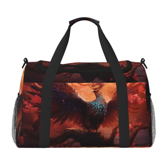 Kdxio Sunset Blossoms Phoenix Perch Travel Duffel Bag Gym Bag Weekender Travel Bag Gym Bag for Women &Men Airplane Travel Essentials for Flying