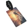 thumbnail image 1 of Kdxio Sunset Dancing Dolphin A Luggage Tags Privacy Cover ID Label Suitcase Tags Identifiers For School Bags,Suitcases, 1 of 7