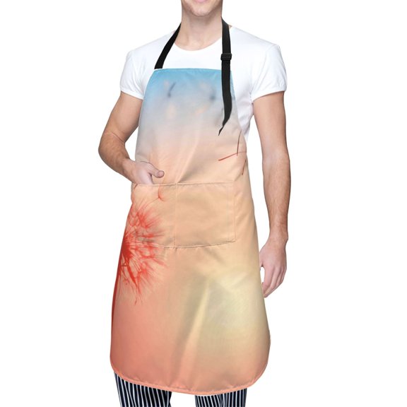 Kdxio The Sunset of Dandelion Apron with Pockets Adjustable Kitchen Aprons for Men Women Waterproof Aprons for Cooking,Drawing,Crafting, Baking Household Cleaning
