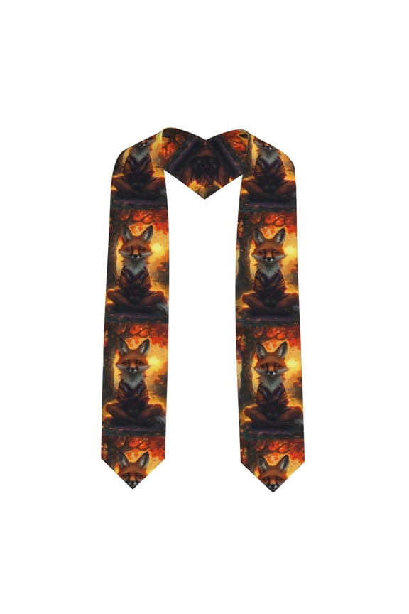 Sunset Maple Tree Fox Graduation Stole Class, Graduation Sash, Unisex Adult 36" Academic Commencements-Sharp Corner