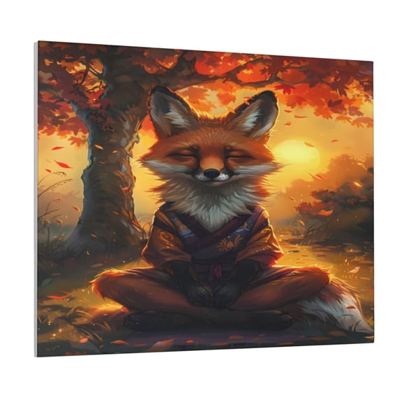 Kdxio Sunset Maple Tree Fox Pattern Canvas Wall Art for Living Room Wall Decor for Bedroom Bathroom Modern Framed Canvas Art Prints Ready to Hang,Horizontal