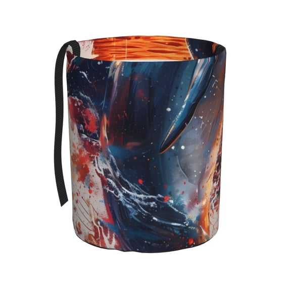 Kdxio Sunset Ocean Watercolor Dolphin Car Trash Can Garbage Car Accessories Trash Can Car Waste Bin for for Driver and Passenger Any Vehicle
