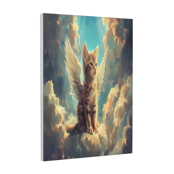 Kdxio Sunshine Cloud Cute Cat Pattern Canvas Wall Art 12x16 Inches - Waterproof HD Print Solid Wood Frame for Living Room & Bathroom,Vertical