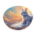 thumbnail image 1 of Kdxio Sunshine Colorful Cloud Rabbit Print Stool Covers Round,Stretch Round Bar Stool Covers Washable Bar Stool Cushion Slipcover for 12-15 Inch Chair, 1 of 5