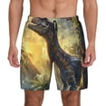 thumbnail image 1 of Kdxio Sunshine Jungle Dinosaur Print Men's Swim Trunks with Compression Liner 7 Inch Inseam Quick Dry Swim Shorts, 1 of 5