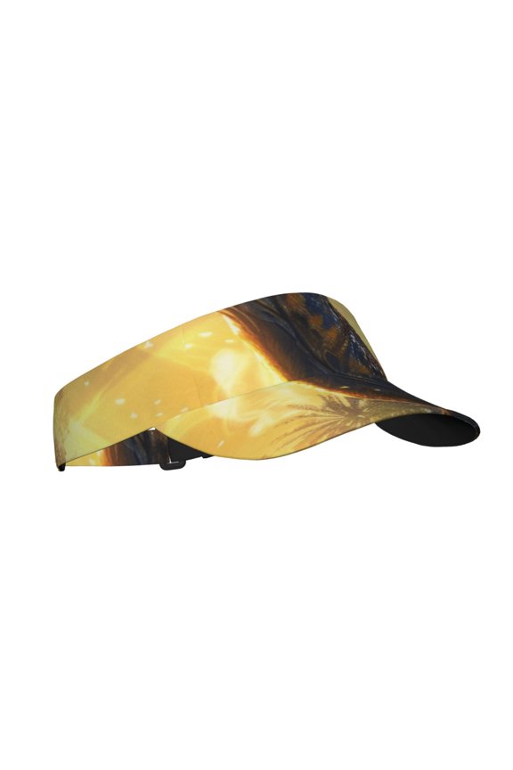 Sunshine Jungle Dinosaur Print Sun Visor Hat Golf Visor Adjustable Velcro Outdoor Sports Cap for Men Women