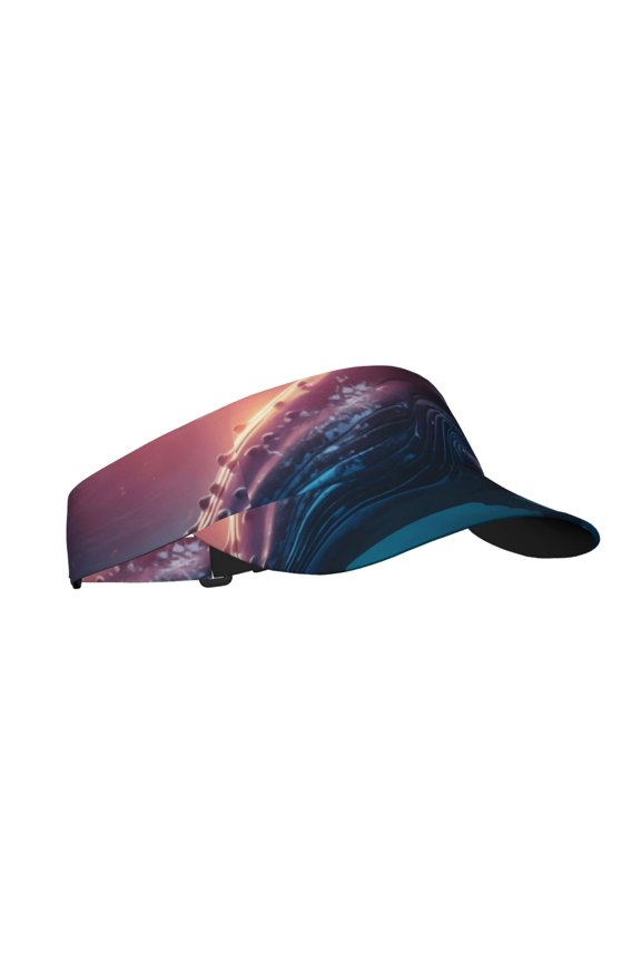 Sunshine Ocean Whale Print Sun Visor Hat Golf Visor Adjustable Velcro Outdoor Sports Cap for Men Women