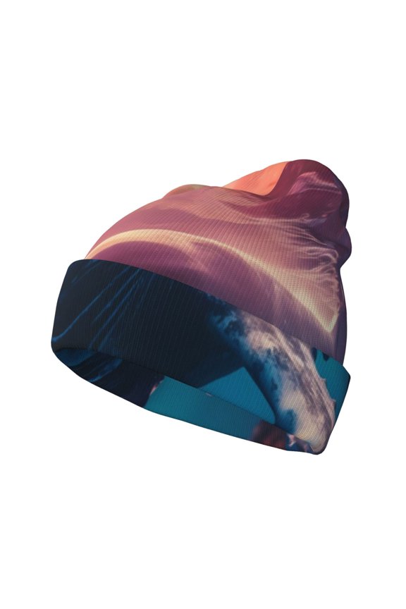 Sunshine Ocean Whale Winter Beanie for Men Women Beanie Knit Hat Cuffed Cap Beanie Knit Chunky Snow Cap