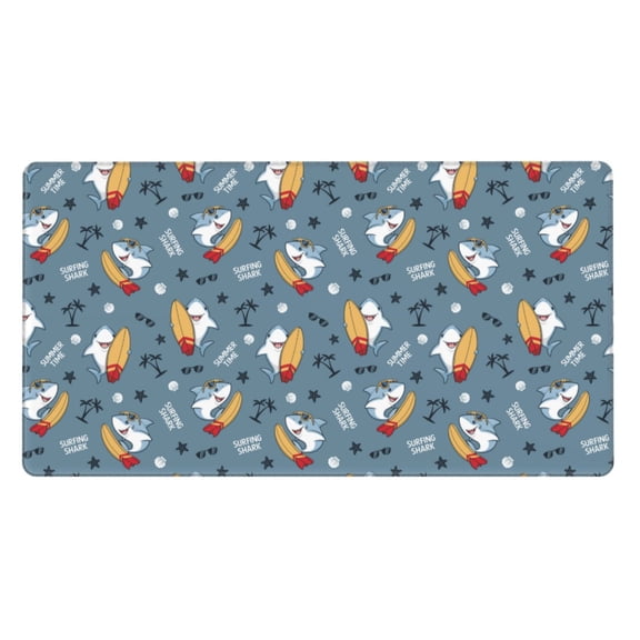 Kdxio Surf Shark Print Large Gaming Mouse Pad,Non-Slip Base,Water Resist Keyboard Pad for Gamer,Office & Home,29.5 x 15.8 in