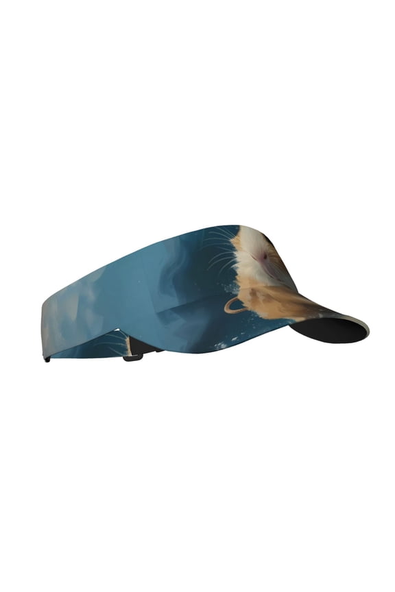 Surfing Guinea Pig Print Sun Visor Hat Golf Visor Adjustable Velcro Outdoor Sports Cap for Men Women