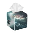 thumbnail image 1 of Kdxio Surfing Shark Print Tissue Box Cover,Square Decorative PU Leather Facial Paper Case Organizer Holder Dispenser for Bathroom,Night Stands,Desk,Car 5.2''X5.2''X5.2'', 1 of 6
