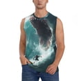 thumbnail image 1 of Kdxio Surfing Shark for Men's Muscle T-shirt,Sleeveless for Workout Running Athletic Gym Lounge Casual, 1 of 5