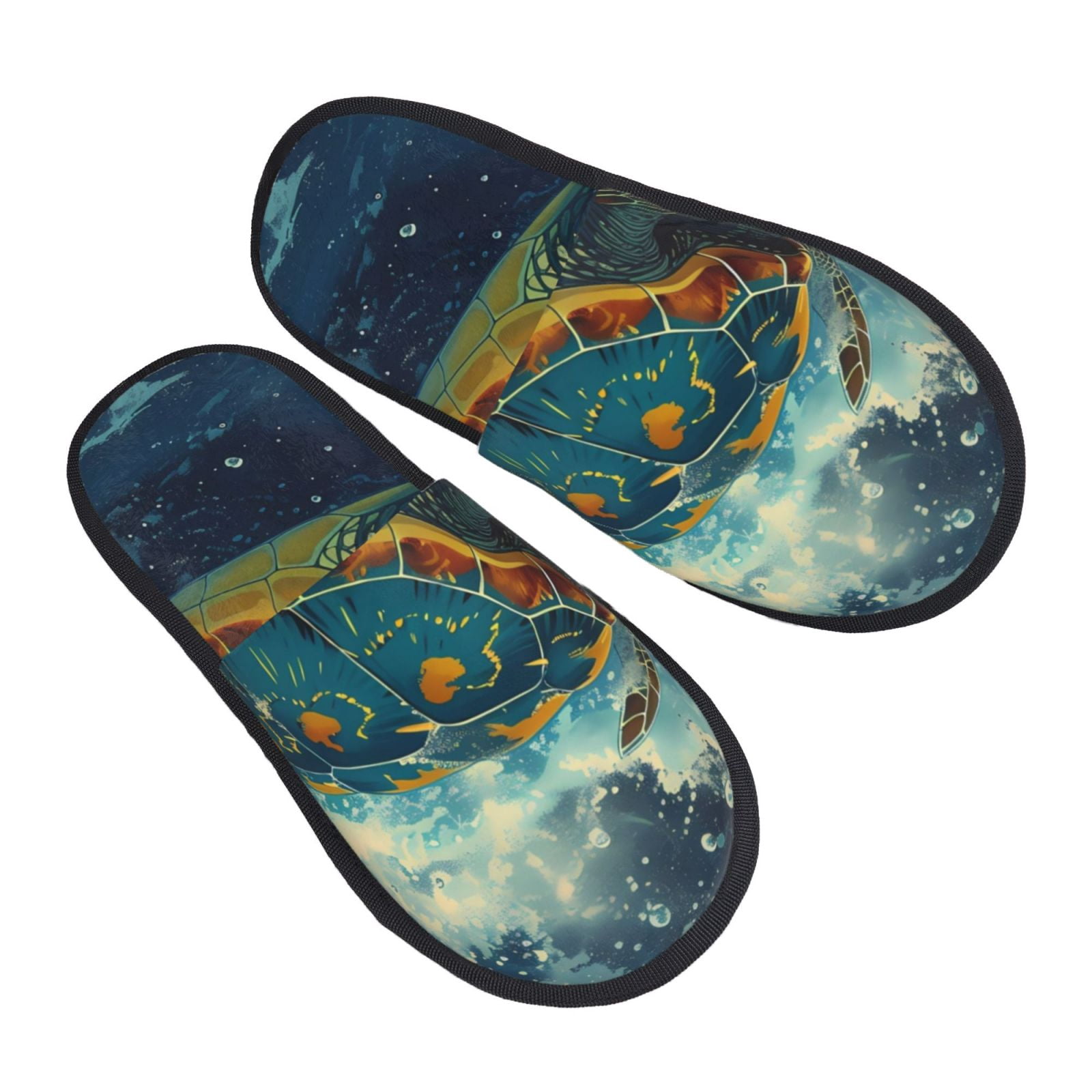 Kdxio Surfing Turtle Pattern Slippers for Women Memory Foam Fuzzy House ...