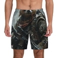 thumbnail image 1 of Kdxio Surreal Panda Warrior Print Men's Swim Trunks with Compression Liner 7 Inch Inseam Quick Dry Swim Shorts, 1 of 5
