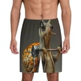 thumbnail image 1 of Kdxio Surreal Weightlifting Snail Print Mens Sleep Shorts Bottoms Soft Comfy Pajama Wear Pants with Drawstring Pockets, 1 of 5