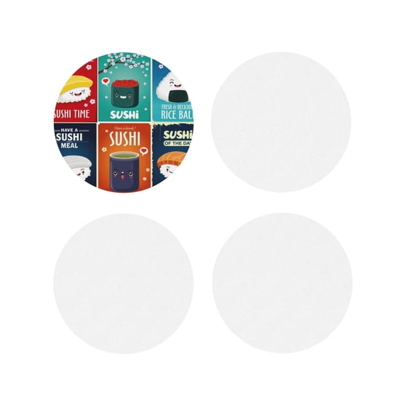 Kdxio Sushi Funny Coasters,4 Pcs Leather Coasters,Housewarming Gifts,Protect Furniture From Water Marks Scratch And Damage