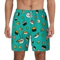 thumbnail image 1 of Kdxio Sushi Print Men'S Swim Trunks With Compression Liner 7 Inch Inseam Quick Dry Swim Shorts, 1 of 7