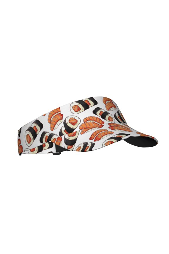 Sushi Roll Print Sun Visor Hat Golf Visor Adjustable Velcro Outdoor Sports Cap For Men Women