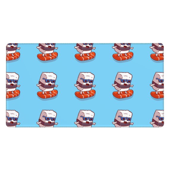 Kdxio Sushi Salmon Surfing Print Large Gaming Mouse Pad,Non-Slip Base,Water Resist Keyboard Pad for Gamer,Office & Home,29.5 x 15.8 in