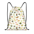 thumbnail image 1 of Kdxio Sushi and Rolls Print Drawstring Backpack Bag,Waterproof Draw String Back Sack, Gym Drawstring Bags Swim Bag For Unisex, 1 of 9